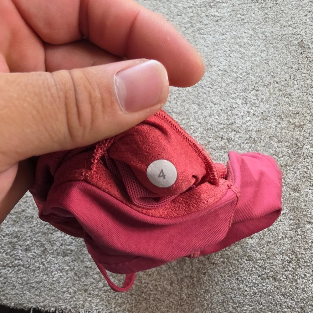 Lululemon High Neck Racerback Tank Top Womens 4 Pink Mesh Trim Activewear Yoga
